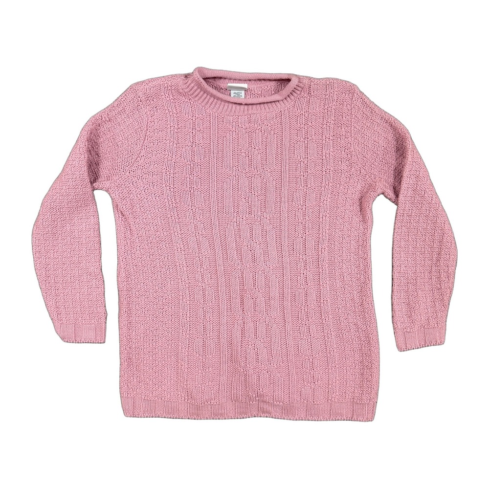 Bobbie Brooks Pink Chunky Knit Sweater Made in USA Vintage BB246 Large